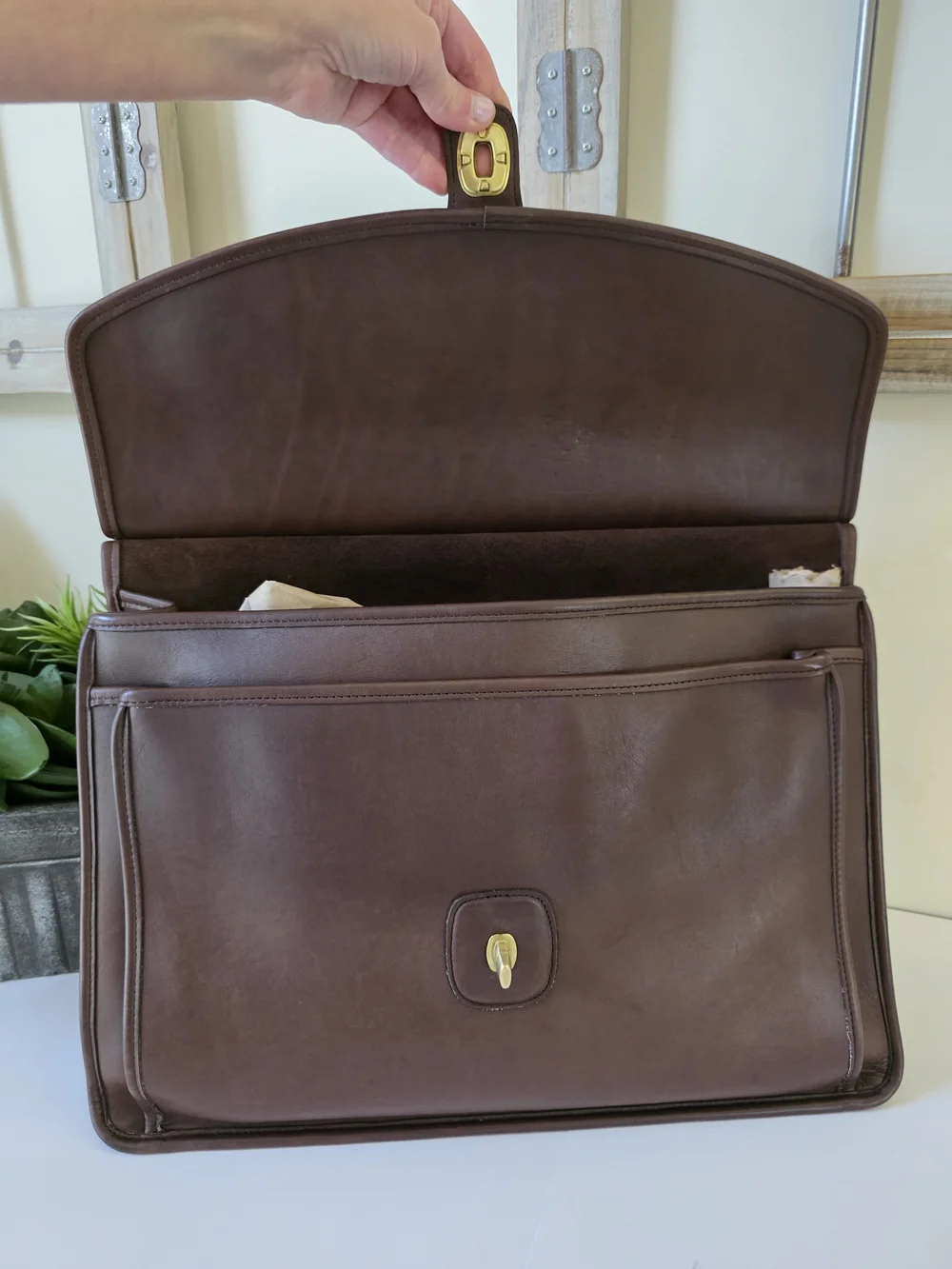 Vintage Coach Beekman Mahagony Briefcase Messenger Laptop Bag USA 1997